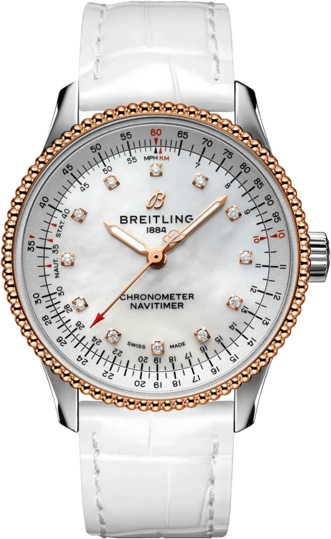 Breitling,Navitimer 35mm,35mm,Stainless Steel,White,Automatic,38hours,In-house Caliber,U17395211A1P3