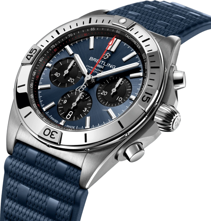 Breitling,Chronomat 42mm,42mm,Stainless Steel,Blue,Black,Automatic,Chronograph,Day,AB0134101C1S1