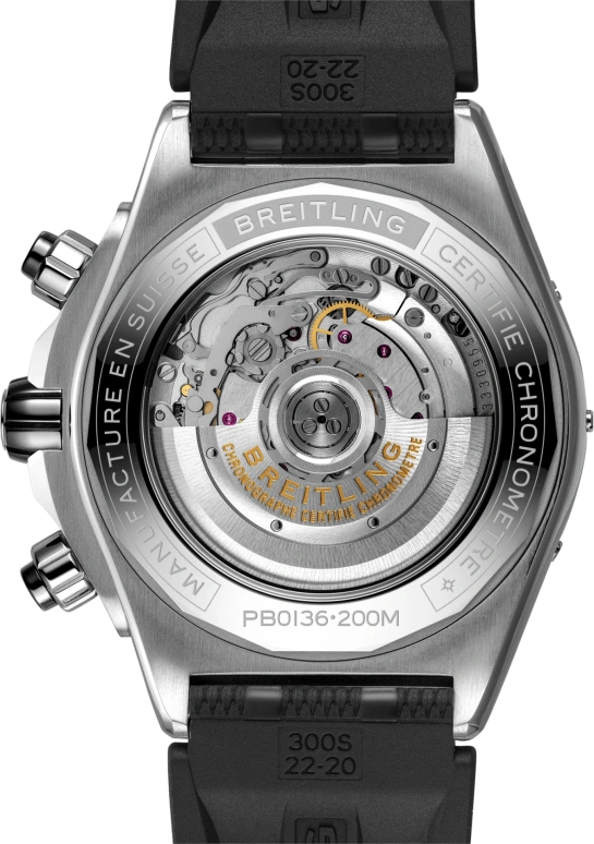 Breitling,Chronomat 44mm,44mm,Stainless Steel,Platinum,Blue,Automatic,70hours,In-house Caliber,PB0136251C1S1