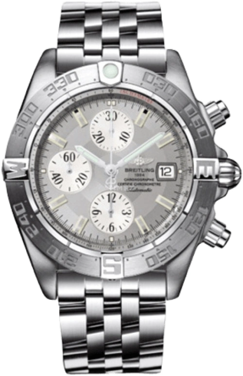 Breitling,Galactic 44mm,44mm,Stainless Steel,Grey,Automatic,Chronograph,Day,A1336410,A1336410/E519/379A