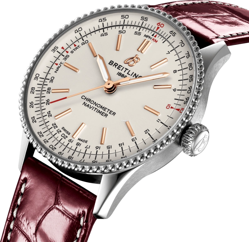 Breitling,Navitimer 36mm,36mm,Stainless Steel,White,Automatic,Chronograph,Sapphire,Crystal Glass,A17327211G1P1