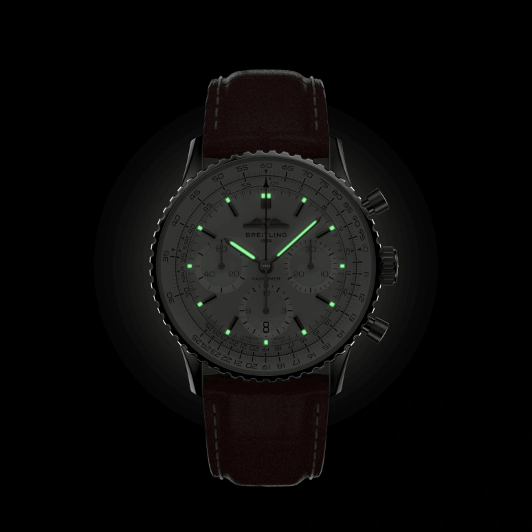 Breitling,Navitimer 41mm,41mm,Stainless Steel,White,Automatic,Chronograph,Day,AB0139211G1P1