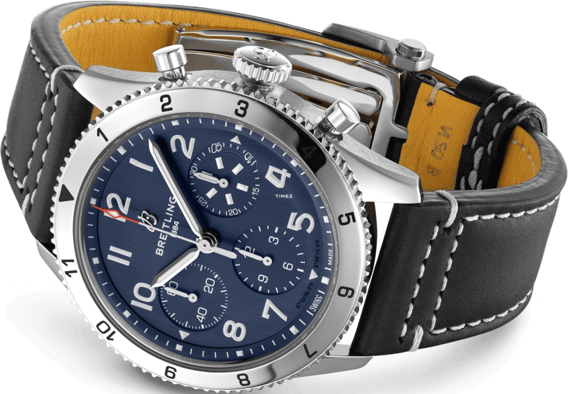 Breitling,Other 42mm,42mm,Stainless Steel,Blue,Automatic,Chronograph,Sapphire,Crystal Glass,A233801A1C1X1