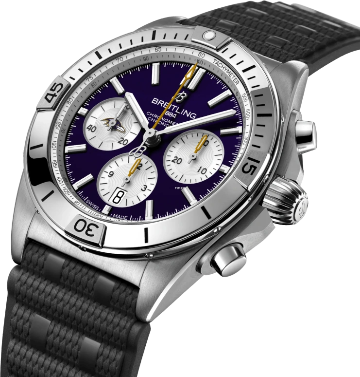 Breitling,Chronomat 42mm,42mm,Stainless Steel,Dark Blue,Automatic,Chronograph,Day,AB01342B1K2S1
