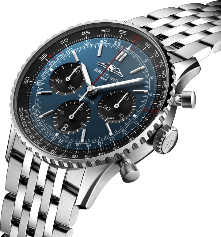 Breitling,Navitimer 41mm,41mm,Stainless Steel,Blue,Automatic,Chronograph,Day,AB0139241C1A1