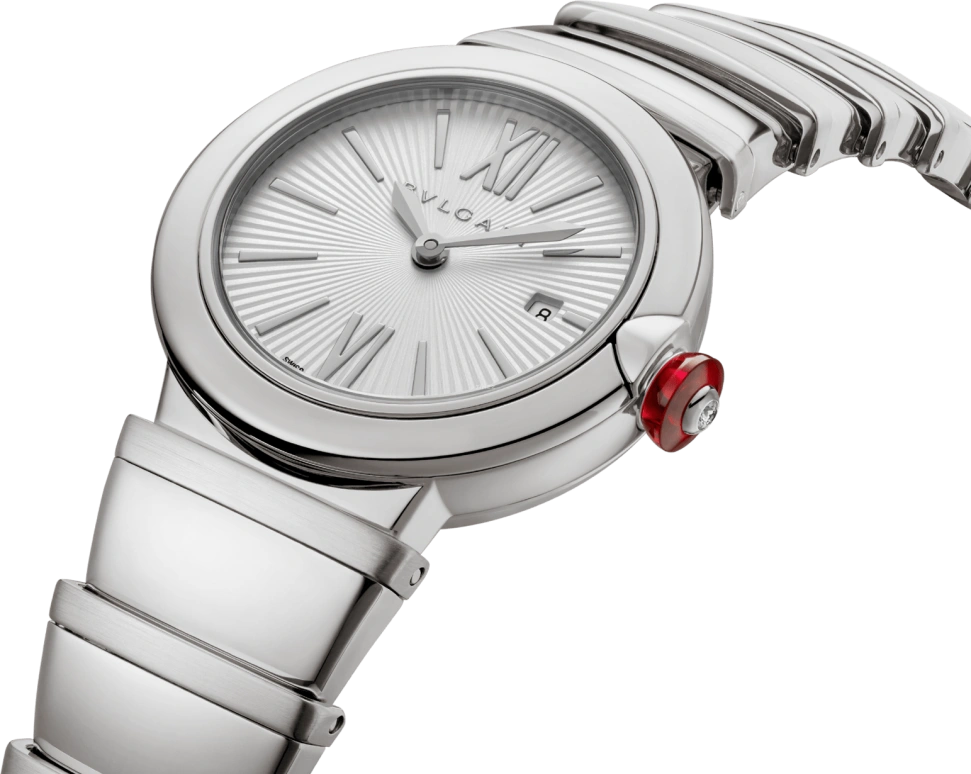 Bulgari,Lvcea 28mm,28mm,Stainless Steel,Sapphire,Crystal Glass,Opal,102195
