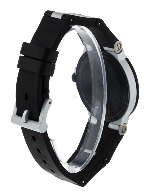 Bulgari,Diagono 38mm,38mm,Carbon,Black,Grey,Automatic,Day,Sapphire,Crystal Glass,AL38BTAVD,AL38BTAVD/SLN