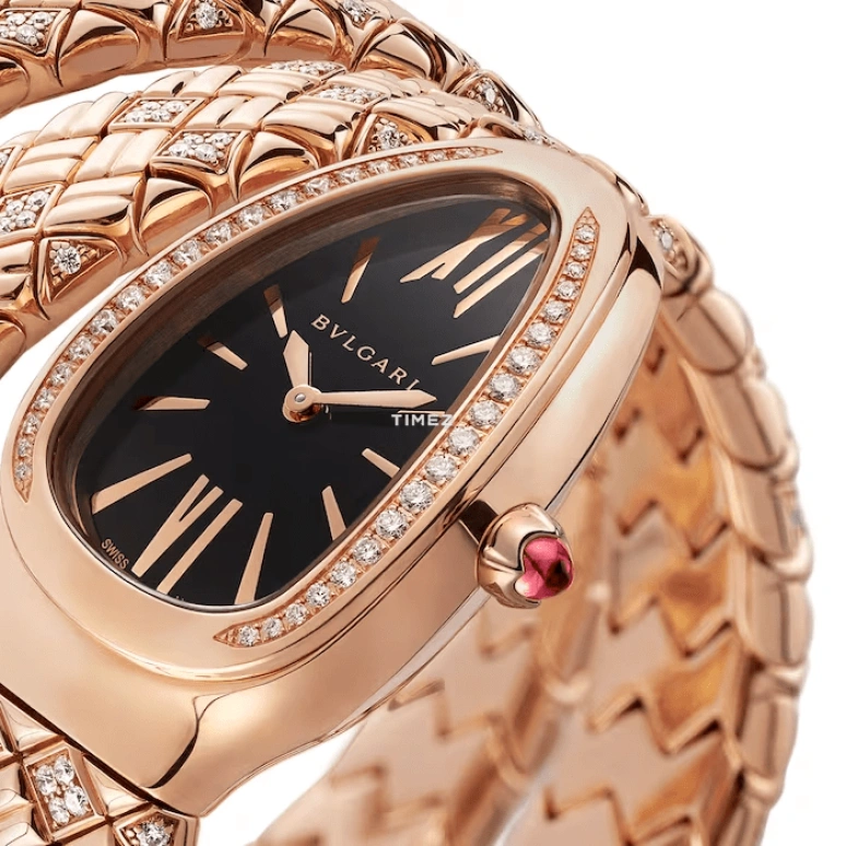 Bulgari,Serpenti 35mm,35mm,Rose Gold,Black,Quartz,Sapphire,Crystal Glass,Other,103252