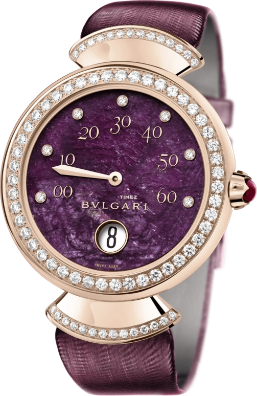Bulgari,Divas' Dream 37mm,37mm,Rose Gold,Purple,Sapphire,Crystal Glass,Setting,Diamonds,102545