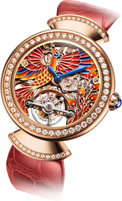 Bulgari,Divas' Dream 37mm,37mm,Rose Gold,Handwound,In-house Caliber,Sapphire,Crystal Glass,102947