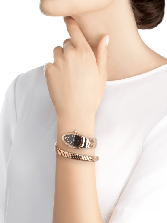 Bulgari,Serpenti 35mm,35mm,Pink Gold,Black,Quartz,26280hours,In-house Caliber,101815