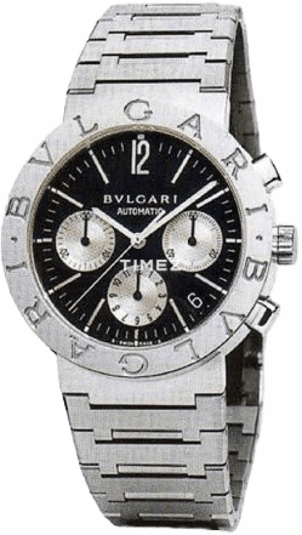 Bulgari,Bulgari Bulgari 38mm,38mm,Stainless Steel,Black,Sapphire,Crystal Glass,Closed,BB38SSDCH