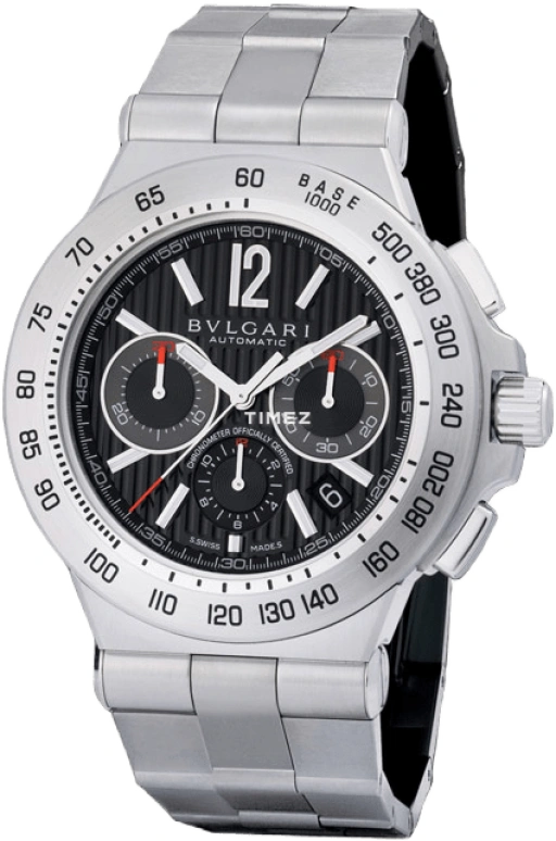 Bulgari,Diagono Professional 42mm,42mm,Stainless Steel,Black,Sapphire,Crystal Glass,Closed,DP42BSSDCH