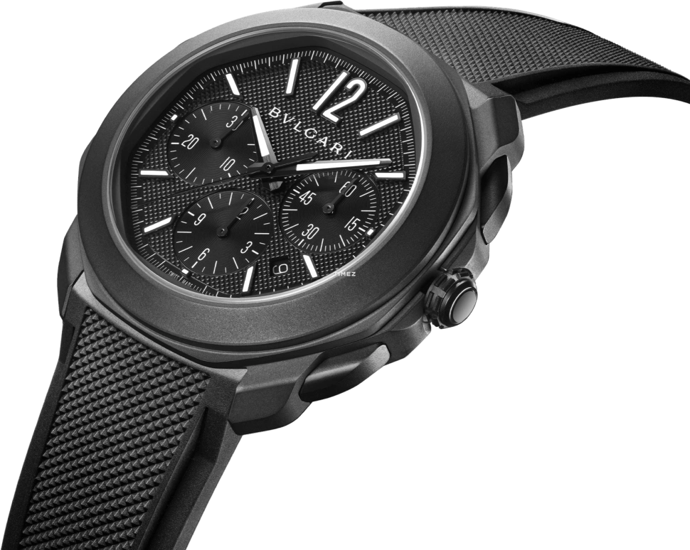 Bulgari,Octo 42mm,42mm,Stainless Steel,Black,Automatic,Chronograph,Day,103932
