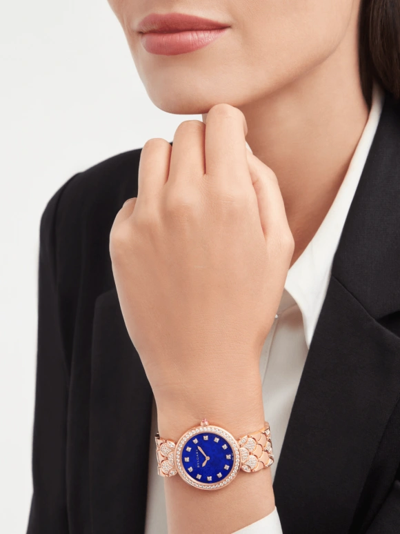 Bulgari,Divas' Dream 33mm,33mm,Rose Gold,Sapphire,Crystal Glass,Lapis Lazuli,Diamonds,103574