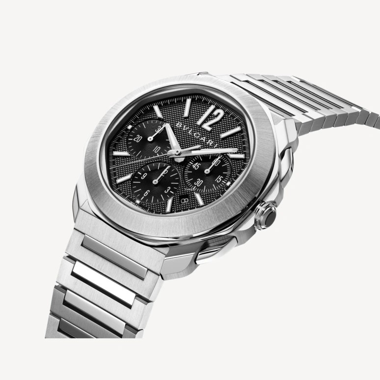 Bulgari,Octo 42mm,42mm,Stainless Steel,Black,Automatic,Chronograph,Day,103471