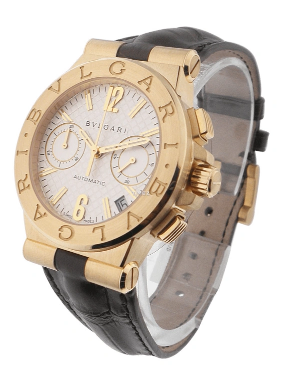 Bulgari,Diagono 35mm,35mm,Yellow Gold,Silver,Silver White,Automatic,Chronograph,Day,DG35C6GLDCH