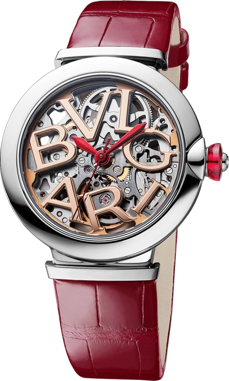 Bulgari,Lvcea 33mm,33mm,Stainless Steel,Rose,Red,Automatic,42hours,In-house Caliber,102879