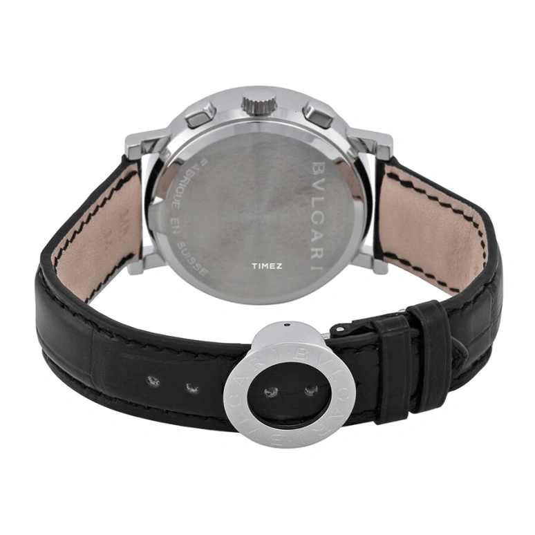 Bulgari,Bulgari Bulgari 38mm,38mm,Stainless Steel,Black,Automatic,Chronograph,Day,BB38BSLDCH,BB38BSLDCH/N