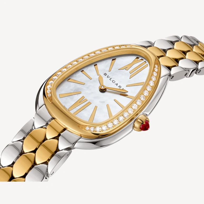 Bulgari,Serpenti Seduttori 33mm,33mm,Stainless Steel,Yellow Gold,White,Quartz,Other,Silver,Gold,103755