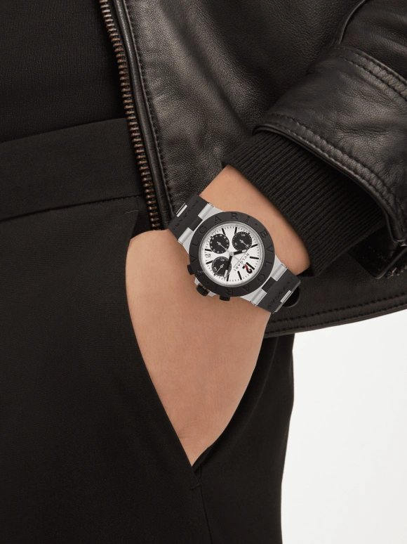 Bulgari,Bulgari Bulgari 40mm,40mm,Aluminium,White,Automatic,In-house Caliber,Sapphire,Crystal Glass,103383