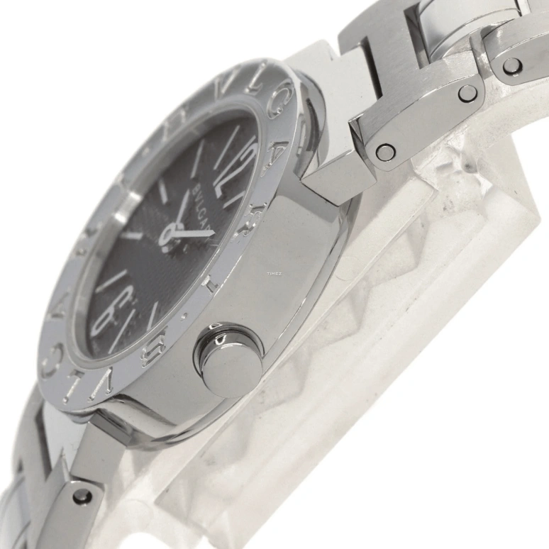 Bulgari,Bulgari Bulgari 23mm,23mm,Stainless Steel,Black,Quartz,Day,Sapphire,Crystal Glass,BB23BSSD,BB23BSSD/N