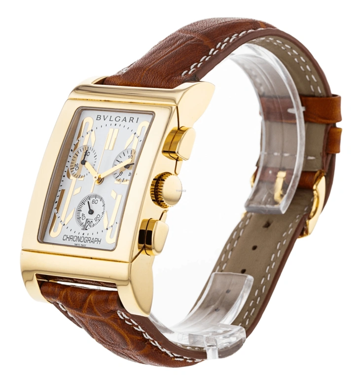 Bulgari,Rettangolo 29x49mm,29x49mm,Yellow Gold,White,Quartz,Chronograph,Day,RTC49GLD