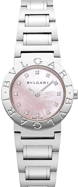 Bulgari,Bulgari Bulgari 26mm,26mm,Stainless Steel,Pink,Quartz,Sapphire,Crystal Glass,Round,BB26C11SS,BB26C11SS/12JN