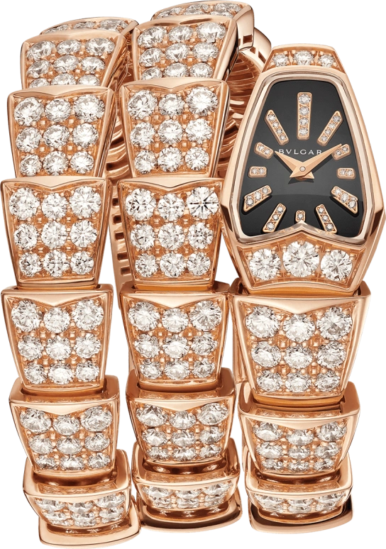 Bulgari,Serpenti 26mm,26mm,Rose Gold,Black,Quartz,26280hours,In-house Caliber,101789