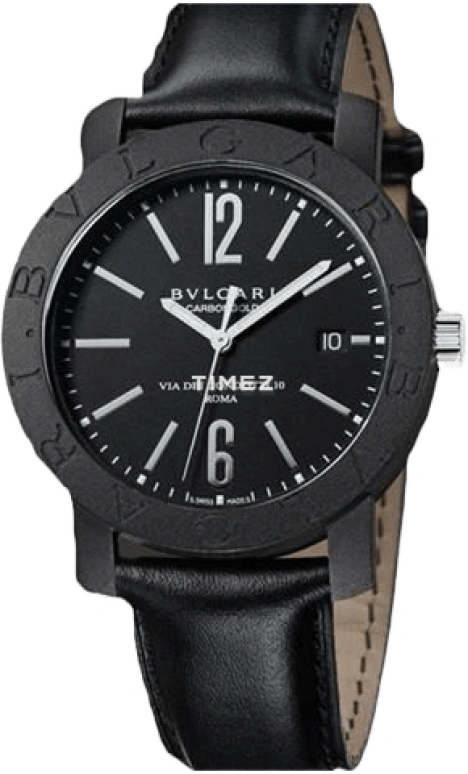 Bulgari,Bulgari Bulgari 40mm,40mm,Stainless Steel,Carbon,Black,Sapphire,Crystal Glass,Open,BBW40CGLD
