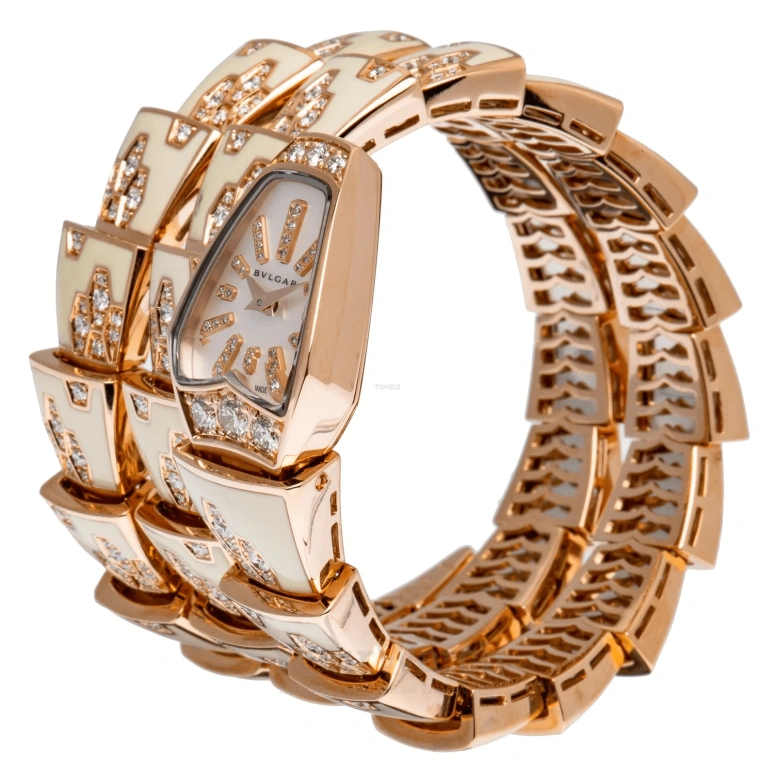 Bulgari,Other 26mm,26mm,Rose Gold,White,Quartz,Sapphire,Crystal Glass,Other,101985