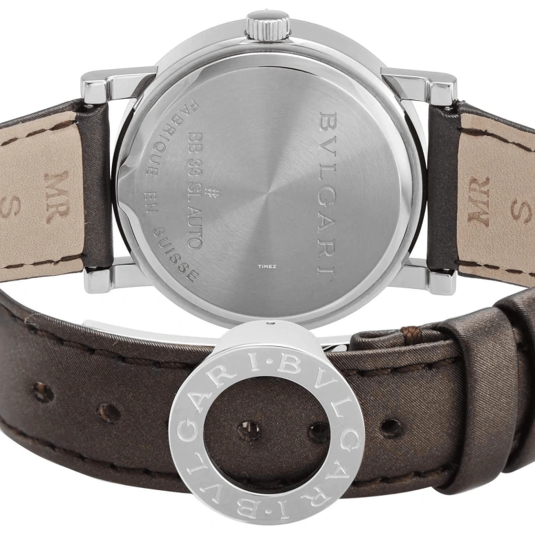 Bulgari,Bulgari Bulgari 33mm,33mm,Stainless Steel,Pink,Automatic,Sapphire,Crystal Glass,Round,BB33C11SL,BB33C11SL/D