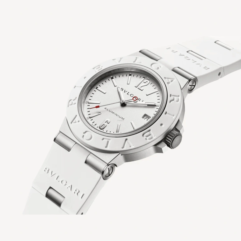 Bulgari,Aluminium 40mm,40mm,Aluminium,White,Automatic,Day,Sapphire,Crystal Glass,103964