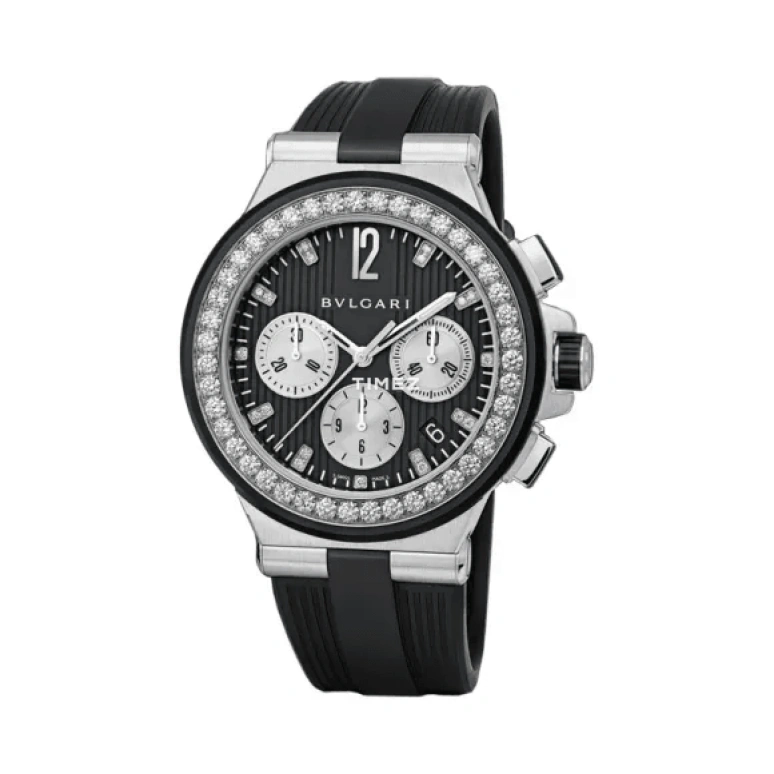 Bulgari,Other 40mm,40mm,Stainless Steel,Black,Automatic,Chronograph,Day,101756