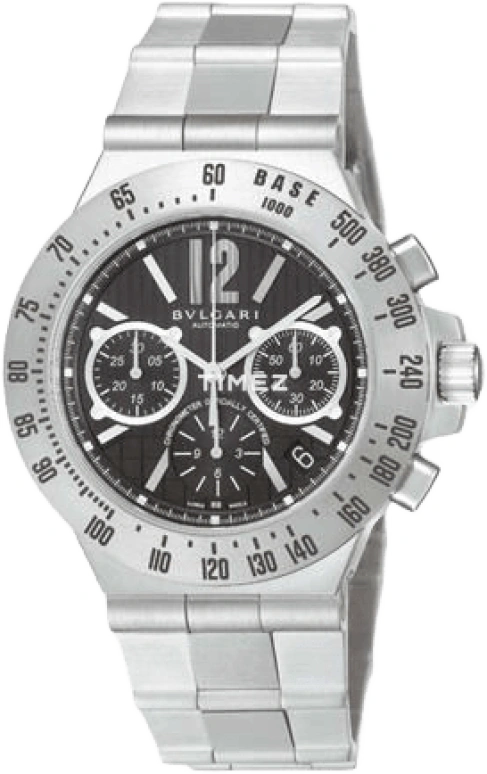 Bulgari,Diagono Professional 40mm,40mm,Stainless Steel,Black,Sapphire,Crystal Glass,Closed,CH40SSDTA