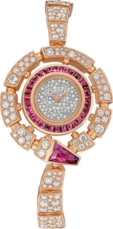 Bulgari,Serpenti 30mm,30mm,Rose Gold,Handwound,In-house Caliber,Sapphire,Crystal Glass,102536