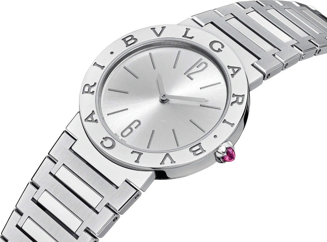 Bulgari,Bulgari Bulgari 33mm,33mm,Stainless Steel,Silver,Sapphire,Crystal Glass,103575