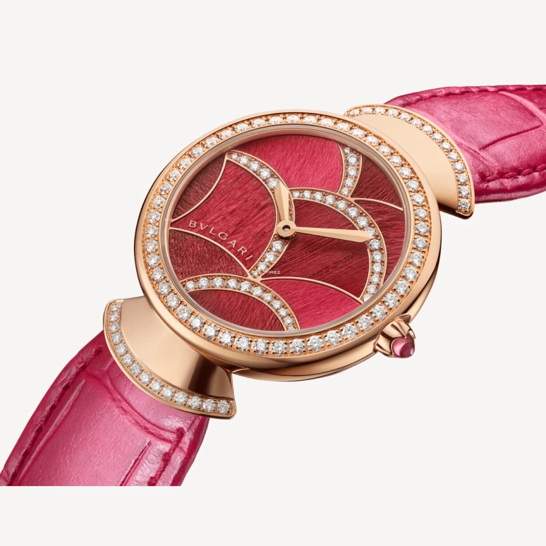 Bulgari,Divas' Dream 33mm,33mm,Rose Gold,Pink Red,Automatic,Sapphire,Crystal Glass,Round,103995