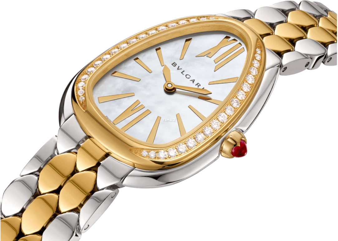Bulgari,Serpenti Seduttori 33mm,33mm,Yellow Gold,Stainless Steel,White,Quartz,Sapphire,Crystal Glass,Other,103958