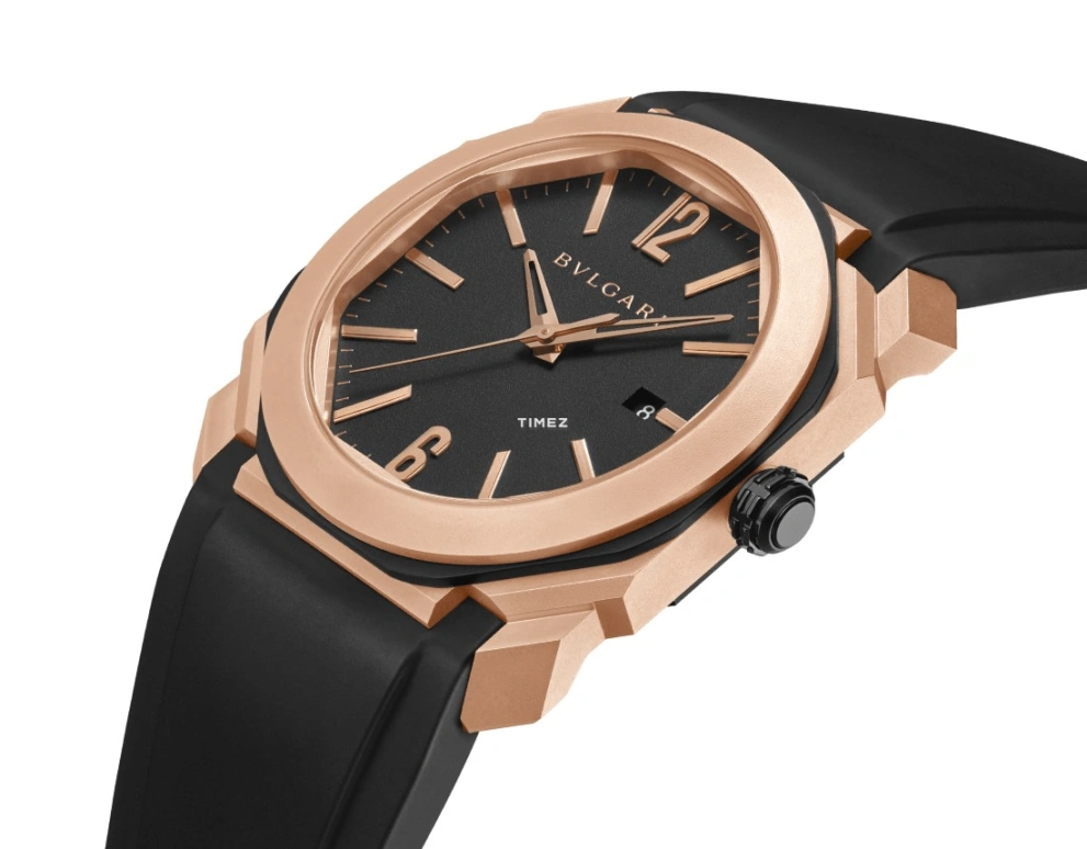 Bulgari,Octo 41mm,41mm,Rose Gold,Coal Gray,Grey,Automatic,Day,Sapphire,103203