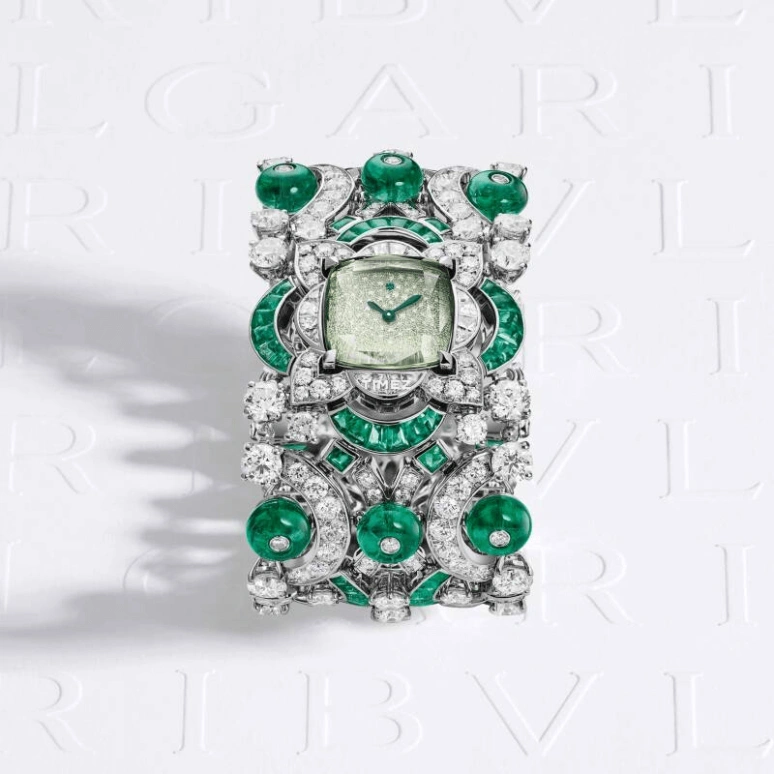 Bulgari,High Jewellery ,Platinum,Green,Quartz,Square,Silver White,103680