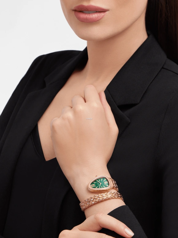 Bulgari,Serpenti 35mm,35mm,Rose Gold,Green,Quartz,Other,103626