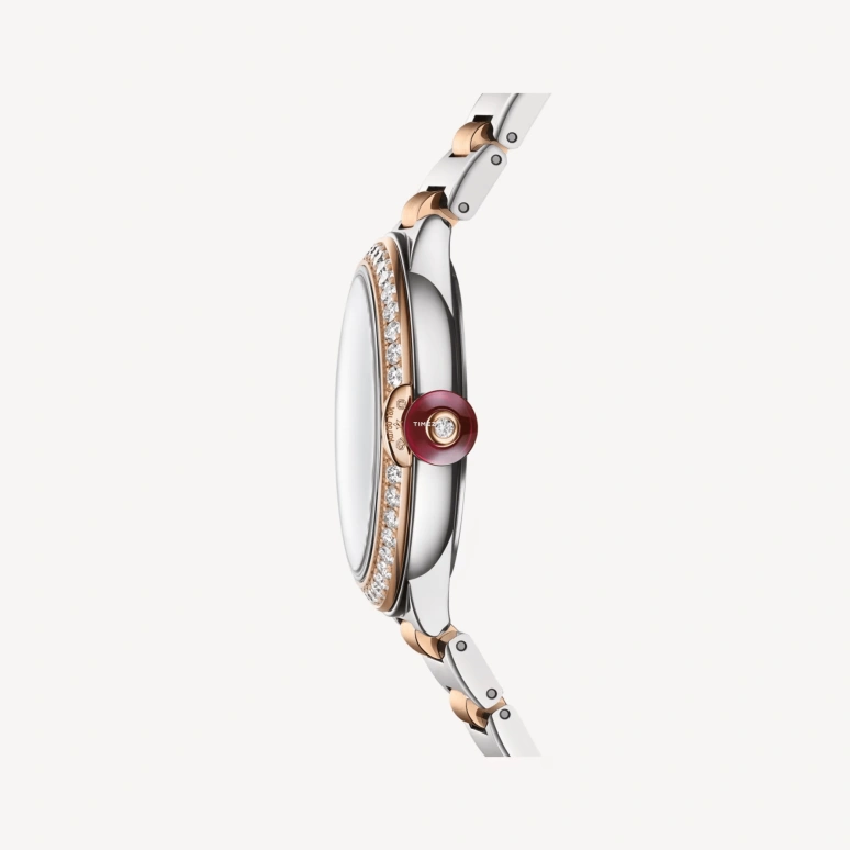 Bulgari,Lvcea 33mm,33mm,Stainless Steel,Rose Gold,Silver White,Automatic,Sapphire,Crystal Glass,Round,103825