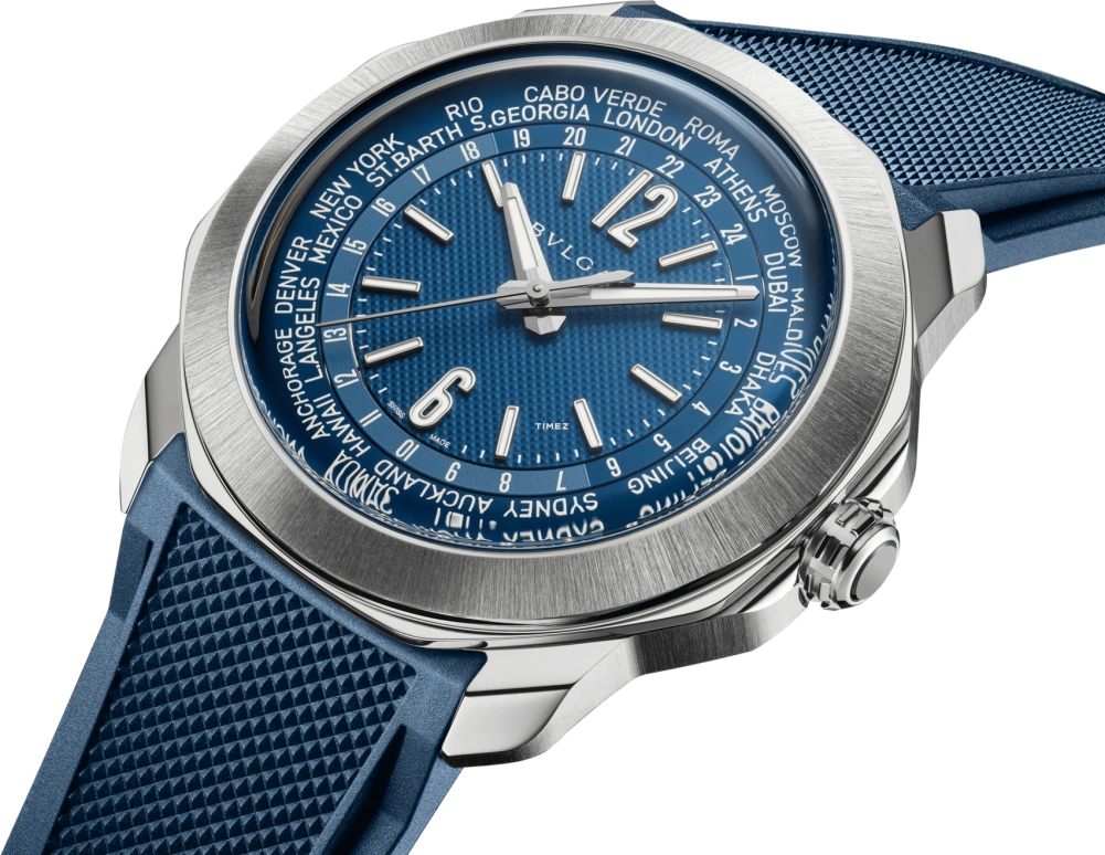Bulgari,Octo 41mm,41mm,Stainless Steel,Blue,Automatic,World Time,42hours,103762