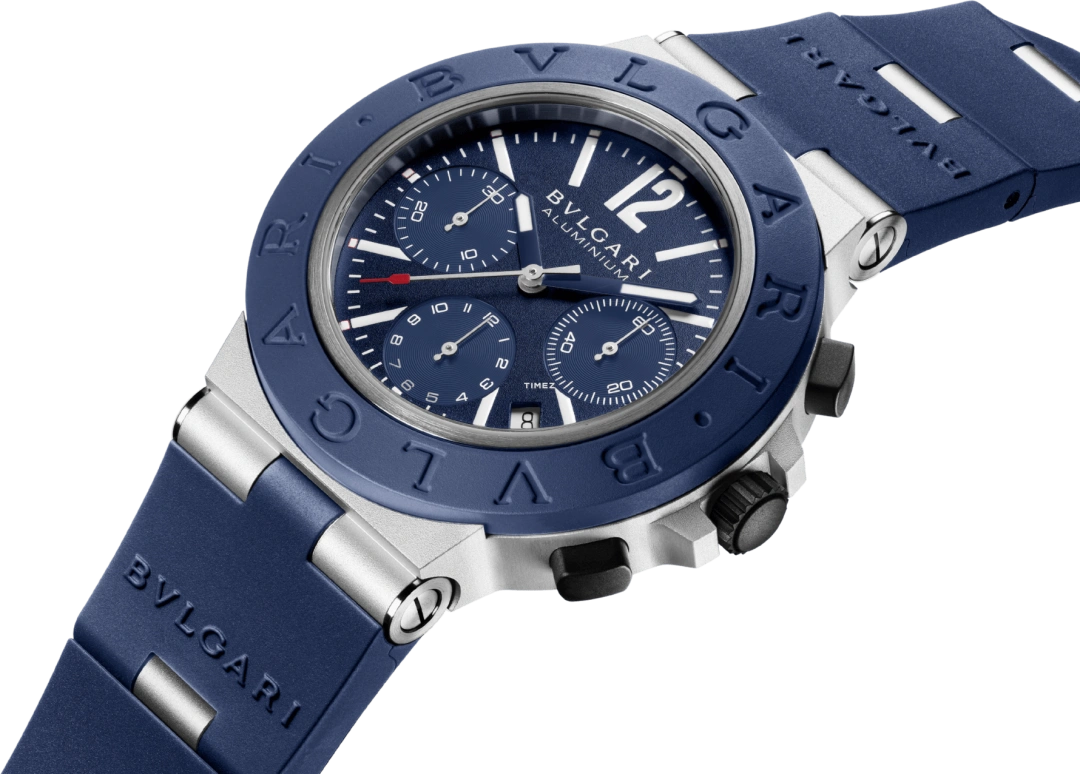 Bulgari,Aluminium 41mm,41mm,Aluminium,Blue,Automatic,Chronograph,Day,104234