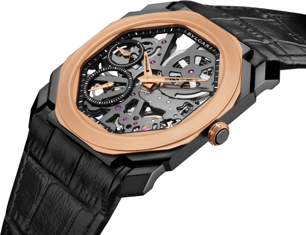 Bulgari,Octo 40mm,40mm,Rose Gold,Stainless Steel,Skeleton,Handwound,Power Reserve Indicator,65hours,102469