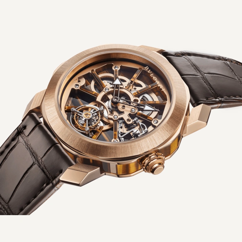 Bulgari,Octo 44mm,44mm,Rose Gold,Skeleton,Handwound,Tourbillon,Octagon,103675