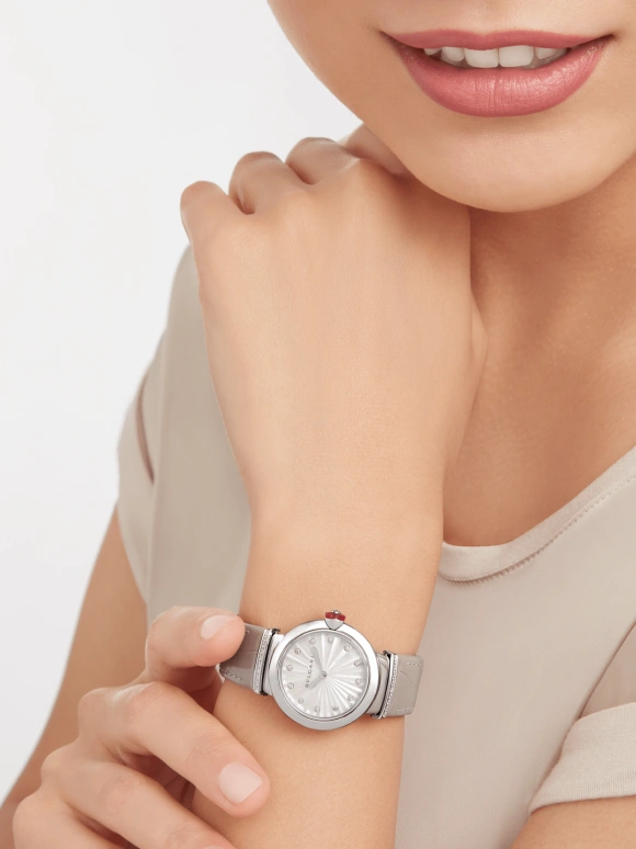 Bulgari,Lvcea 28mm,28mm,Stainless Steel,Quartz,In-house Caliber,Sapphire,Crystal Glass,103367