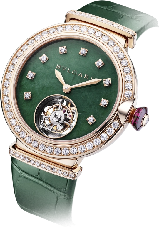 Bulgari,Lvcea 38mm,38mm,Rose Gold,Green,Automatic,64hours,In-house Caliber,102693