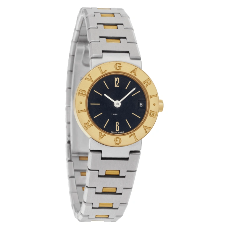 Bulgari,Bulgari Bulgari 23mm,23mm,Stainless Steel,Black,Quartz,Day,Sapphire,Crystal Glass,BB23SGD